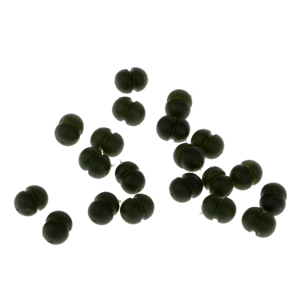 20Pcs Fishing Beads Kit Green Carp Fishing Runner Beads Terminal Rig Tackle