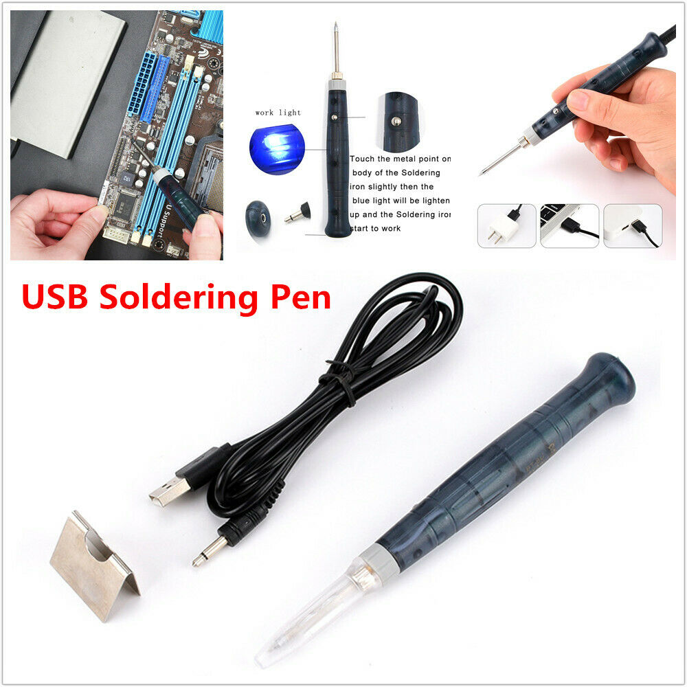 USB Soldering Pen 5V Phone Electric Soldering Iron Powered Tip Touch Switch Kit