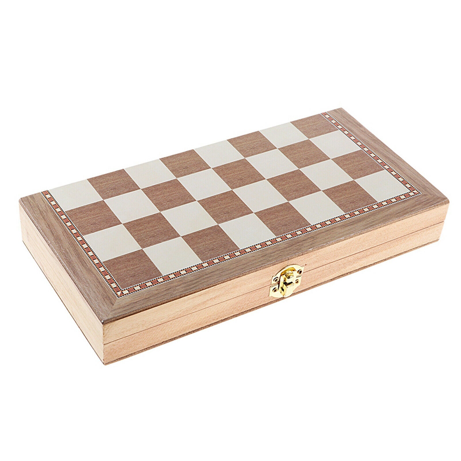 Wooden Folding Chess Set Backgammon Standard Puzzle Game Set Gift
