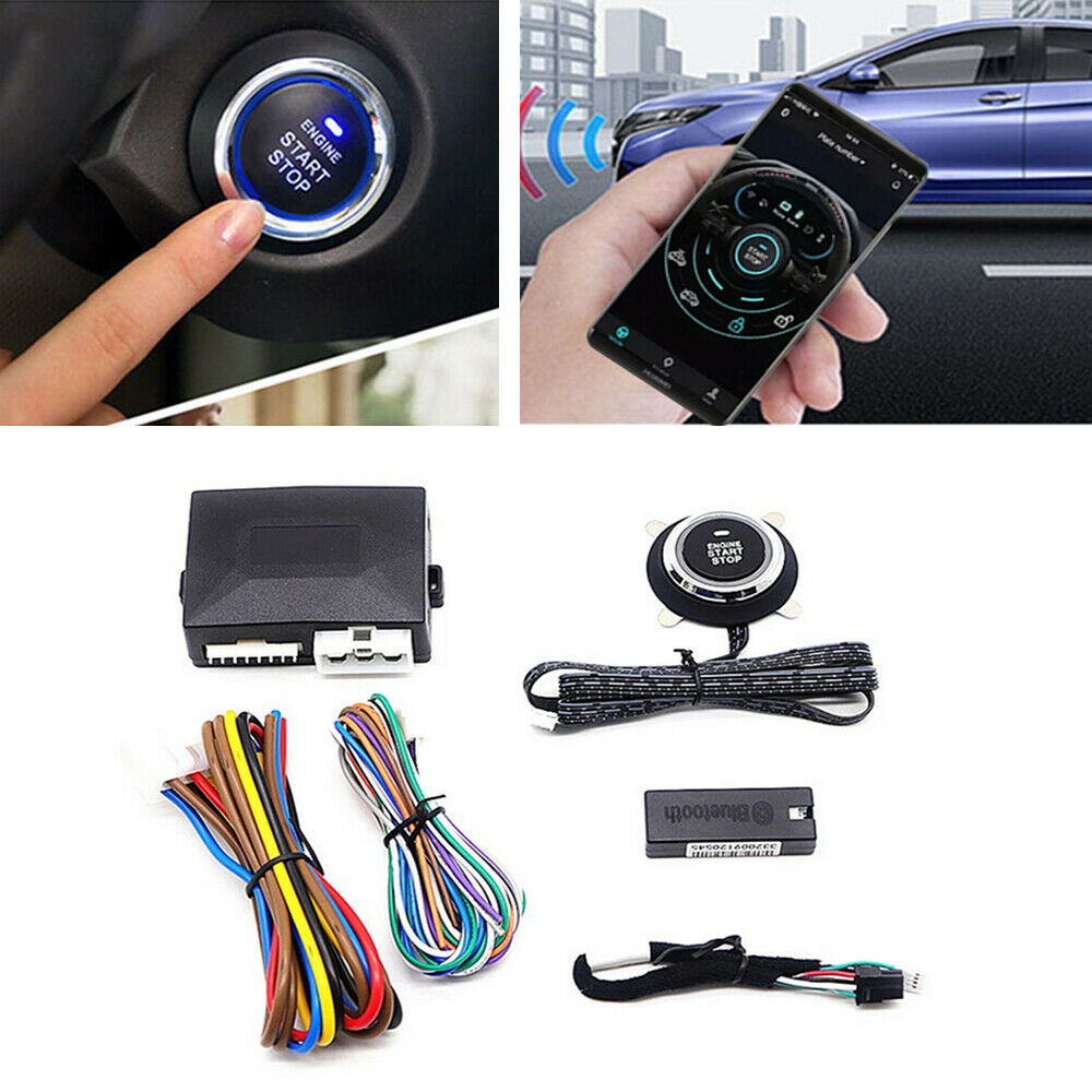12V Universal Car One-Key Engine Start Stop Button Bluetooth Remote Control Kit