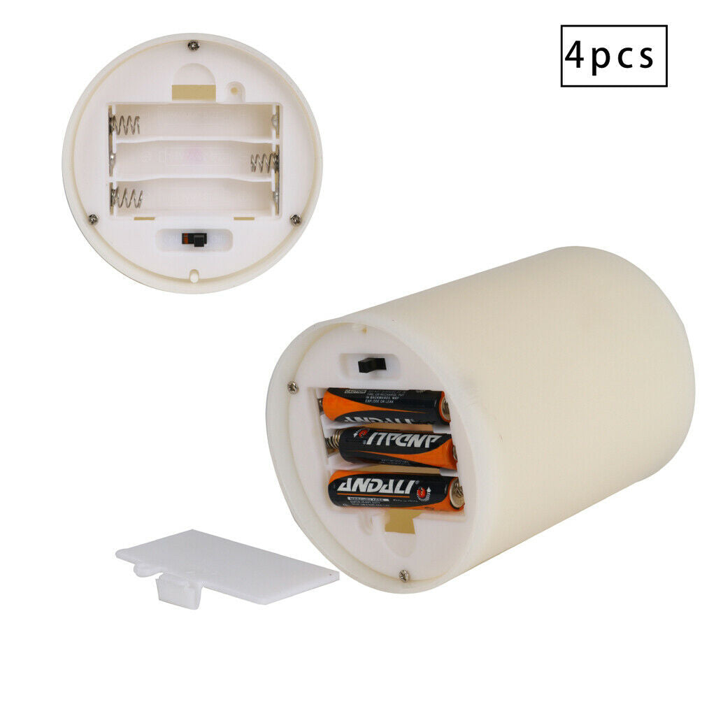 4x Flameless LED Tealight Votive Candle Pillar Candle for Wedding Decoration