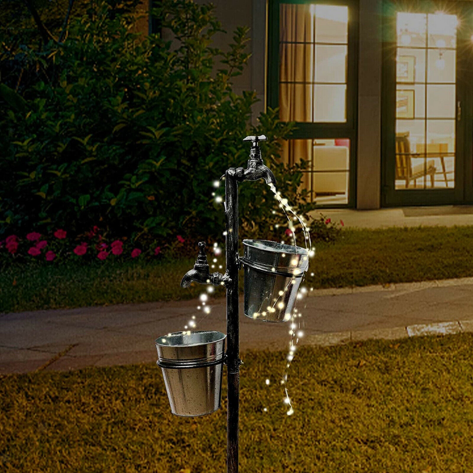 Creative Garden LED Watering Can String Light Solar Powered Yard Lamp Decor