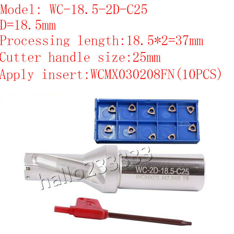 WPD185-C25-2D U drill/indexable drill/Φ 18.5mm C25-2D+WCMX030208FN U dril insert