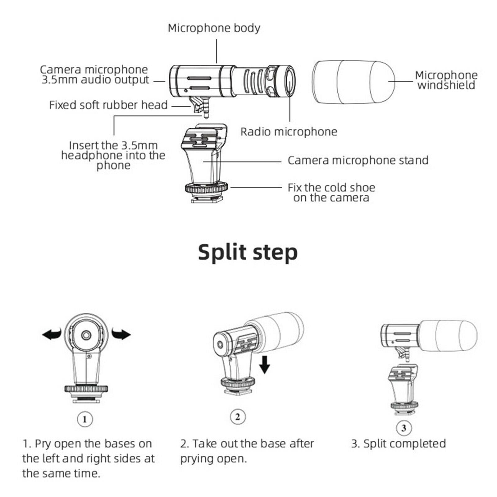 Camera Microphone Universal Mini Mic Video for Presentations Mobile Phones