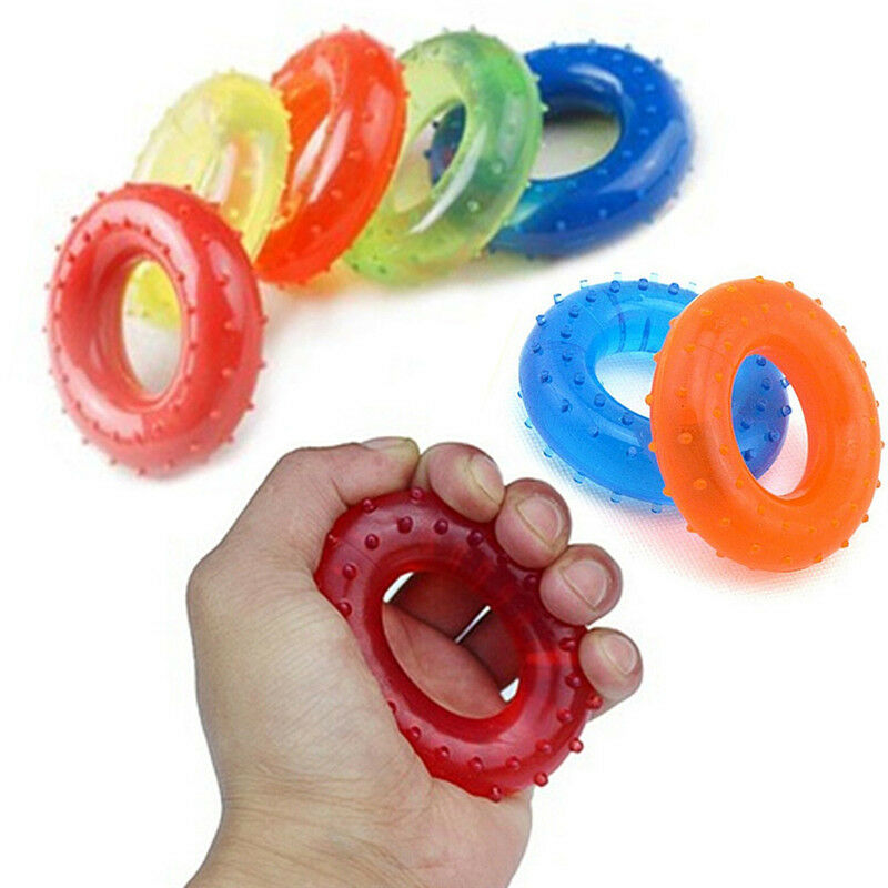 Silicone Finger Hand Grip Muscle Power Strength Training Rubber Ring Exerc-DD