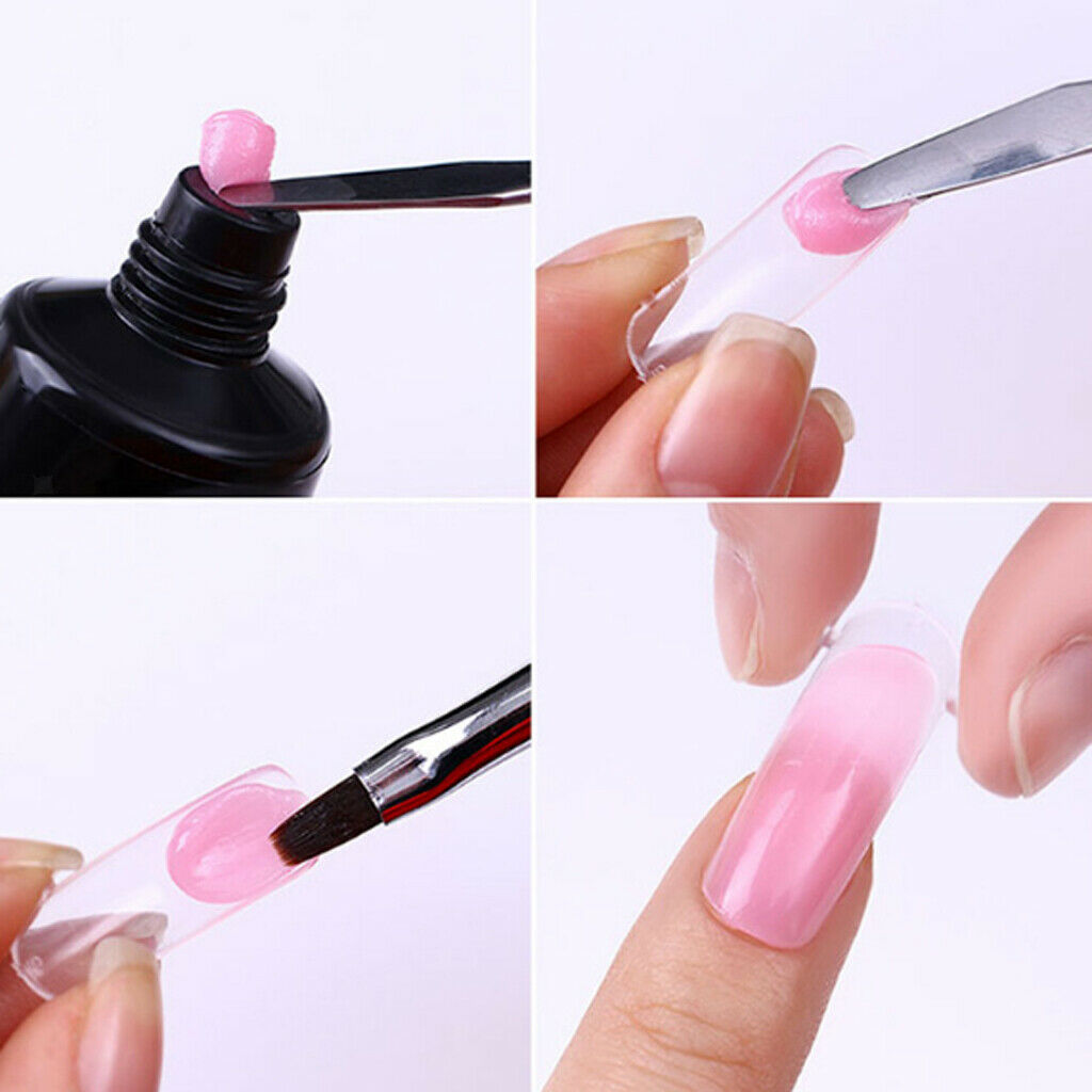 Double-sided Brush Gel Brush With Spatula For Nail Art Poly Acrylic Gel