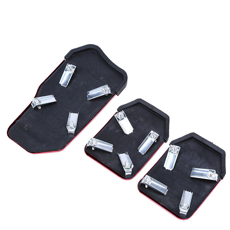 3pcs Car Red Non-Slip Automatic Brake Foot Pedal Pad Cover Universal Accessories