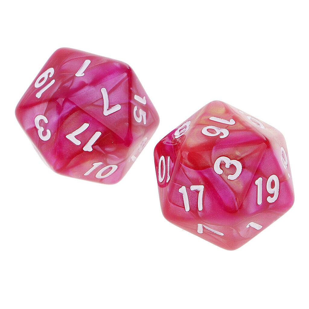 10x Opaque 20 Sided Dice D20 Multi Side Dices for Board Game Toys Purple Red
