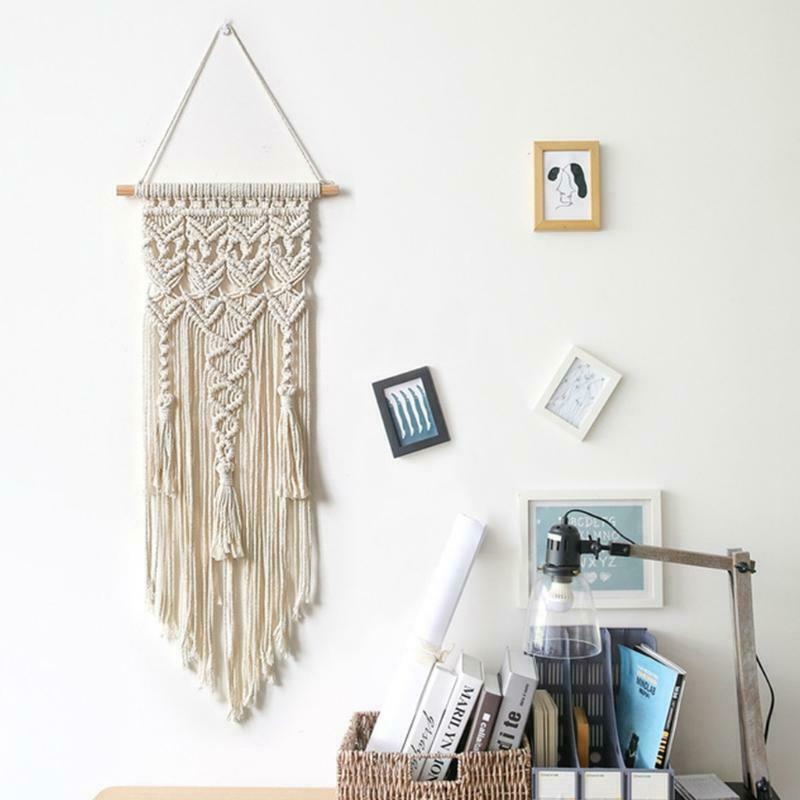 Boho Handwoven Tassel Macrame Wall Hanging Tapestry Ethnic Braided Home Decor
