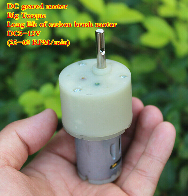 DC 12V 25-60 RPM carbon brush permanent magnet DC gear motor adjustable speed