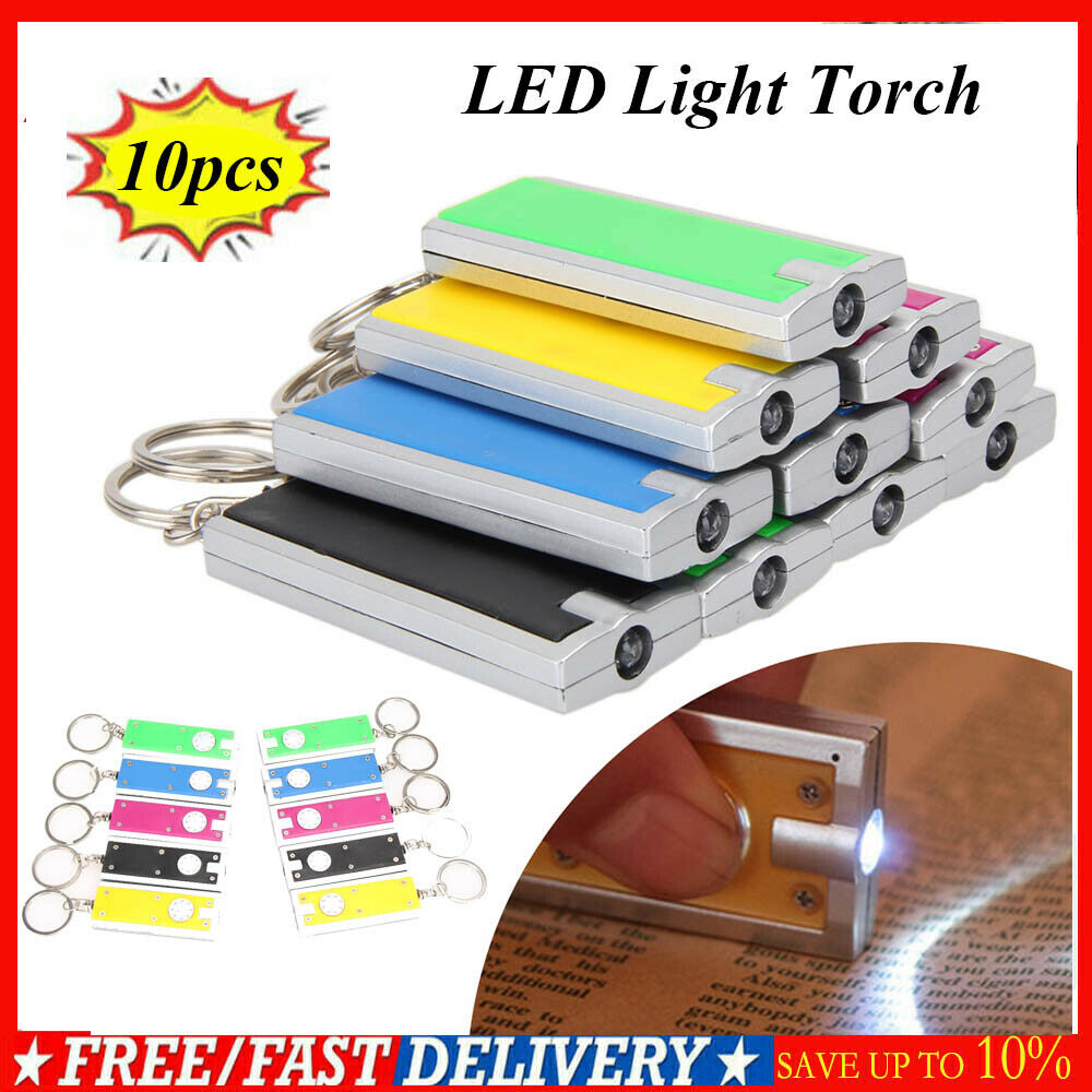 10X Colorful Super Bright Light LED Camping Flashlight Ring Key Chain Lamp Torch