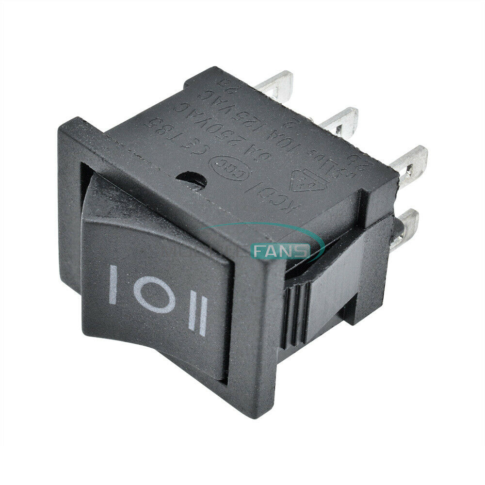 2PCS 6Pin DPDT ON-OFF-ON 3Position Snap Boat Rocker Switch 6A/250V 10A/125V AC M
