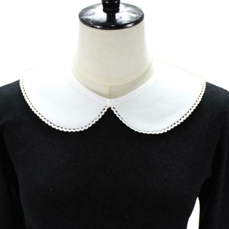 Retro White Lapel Faux Lapel Collar Lace Trim Detachable Blouse Necklace Choker