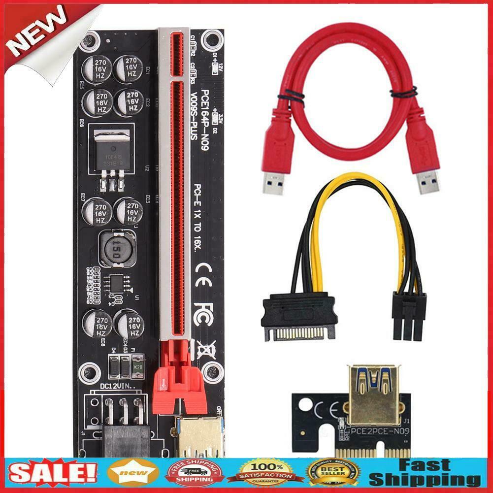 PCI-E Riser Board 1x To 16x GPU Extender Riser Adapter Card Cable Bitcoin Mini @