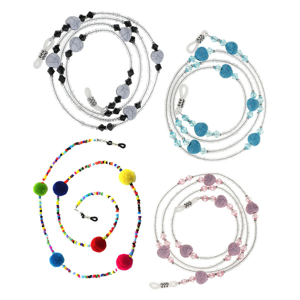 4x Eyeglass Supporter Chain Necklace Perfect Beach Wear Sunglass Neck Strap