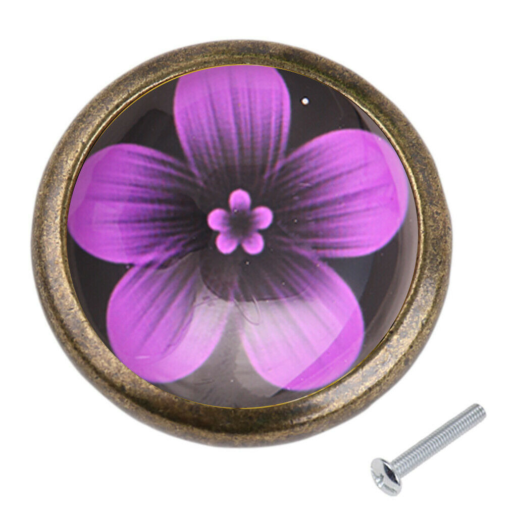 Flower Door Knob Cabinet Drawer Closet Bin Cupboard Handle Hardware Decor 4#