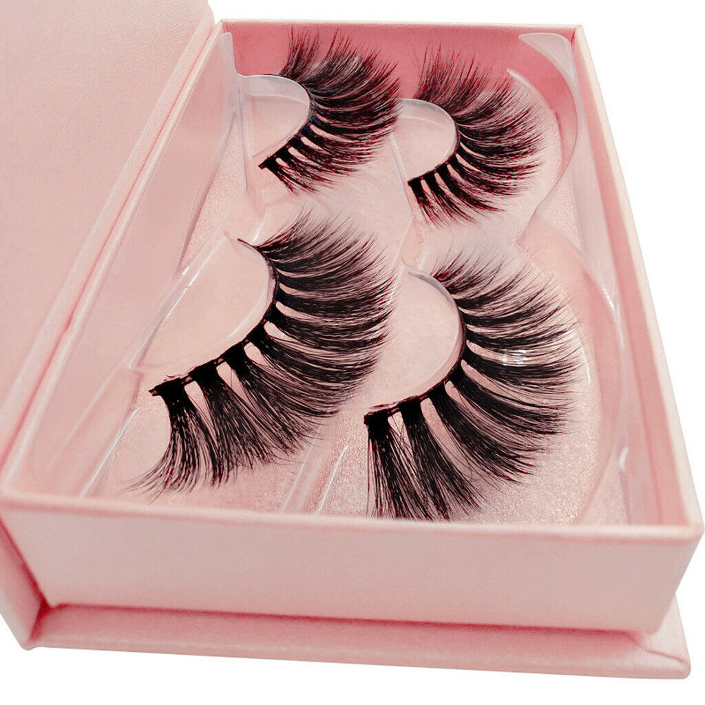 2 Pairs Mink Long Messy Cross Thick False Eyelashes for Lashes Extension 83