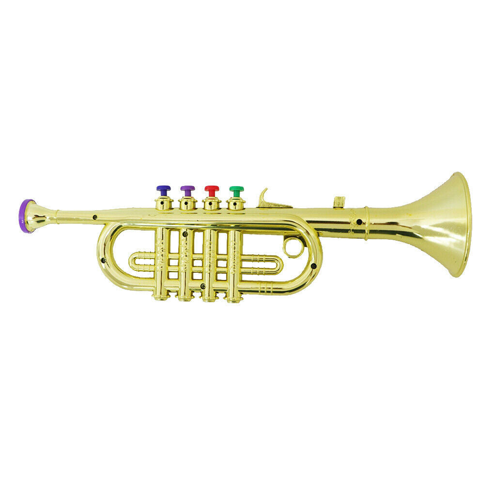 34cm Trumpet Present Horn Wind Instrument with 3 Colored Keys Lightweight