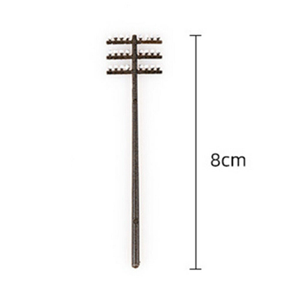 10PCS 8cm Plastic Detachable Electric Line Pole for Train Park LAYOUT 1:100