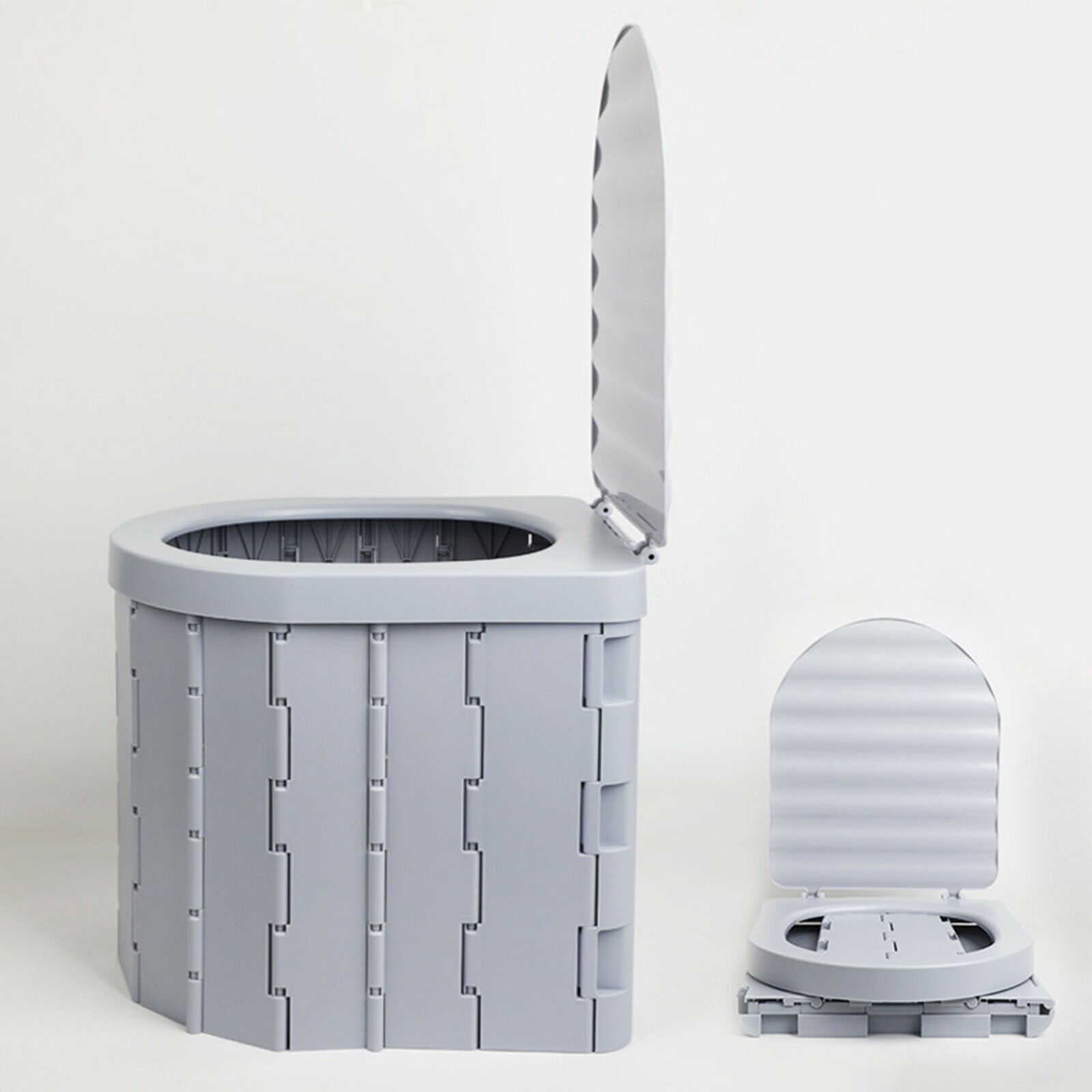 Portable Folding Toilet Outdoor Camping Hiking Long Trips Baby Potty Grey