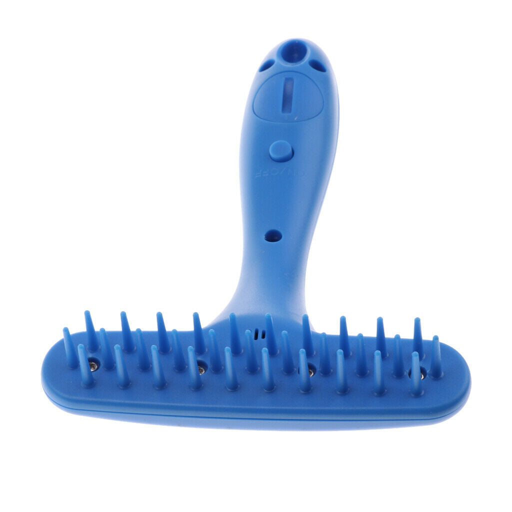Pet Cat Dog Kitten Puppy Plastic Flea Comb Hair And Fur Grooming Brush Blue