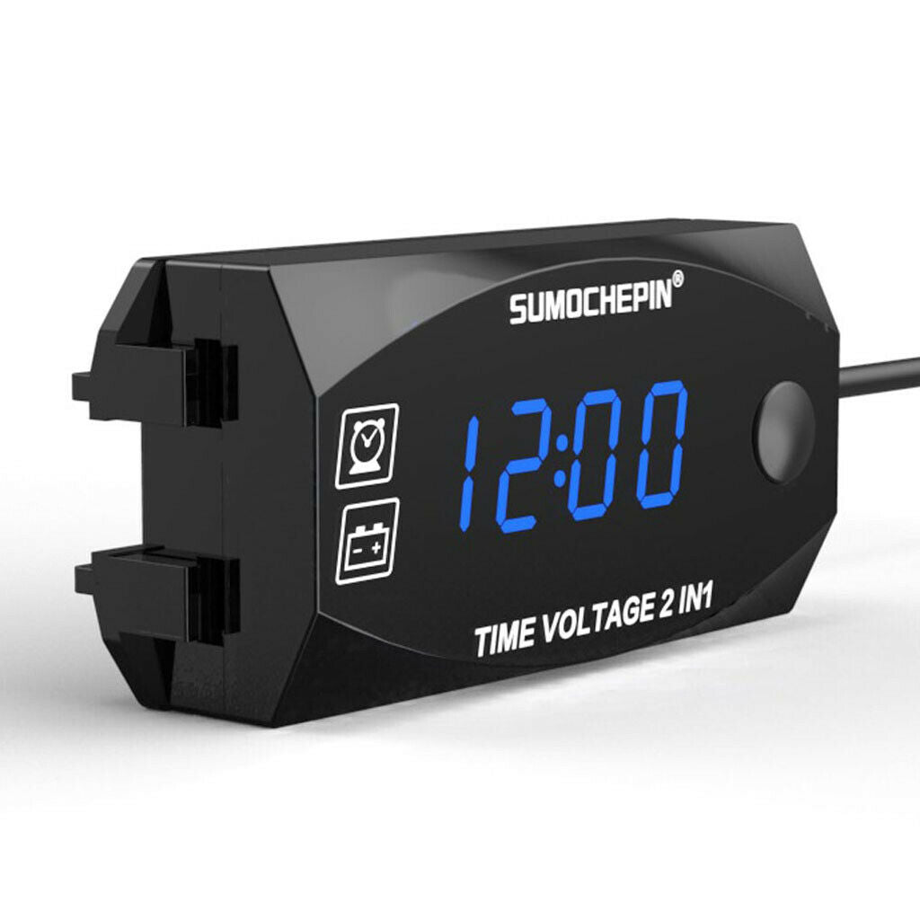 6V-30V LED Multifunction Digital Voltmeter Voltmeter Blue Clock