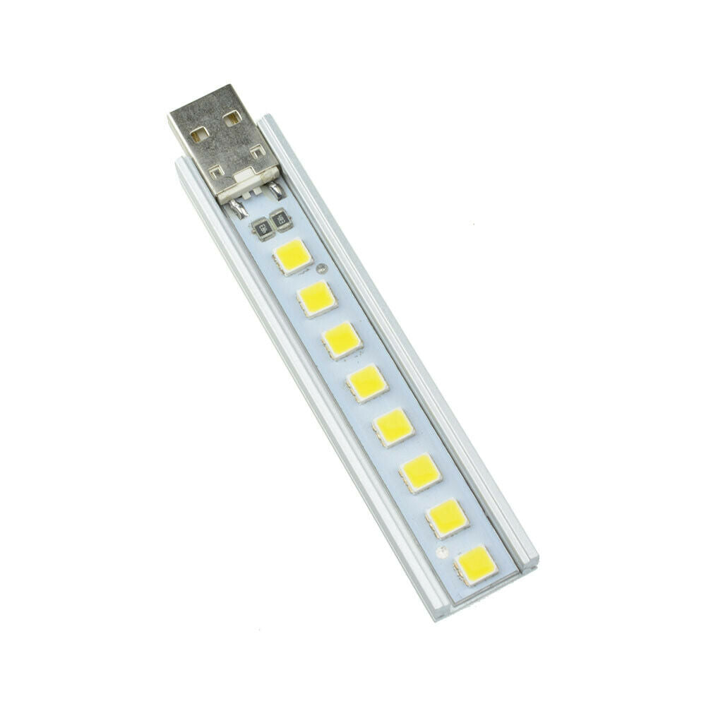 1.2W Mobile Power 5V Highlight USB Lamp 8-Beads SMD LG 5152 LED Warm White Color