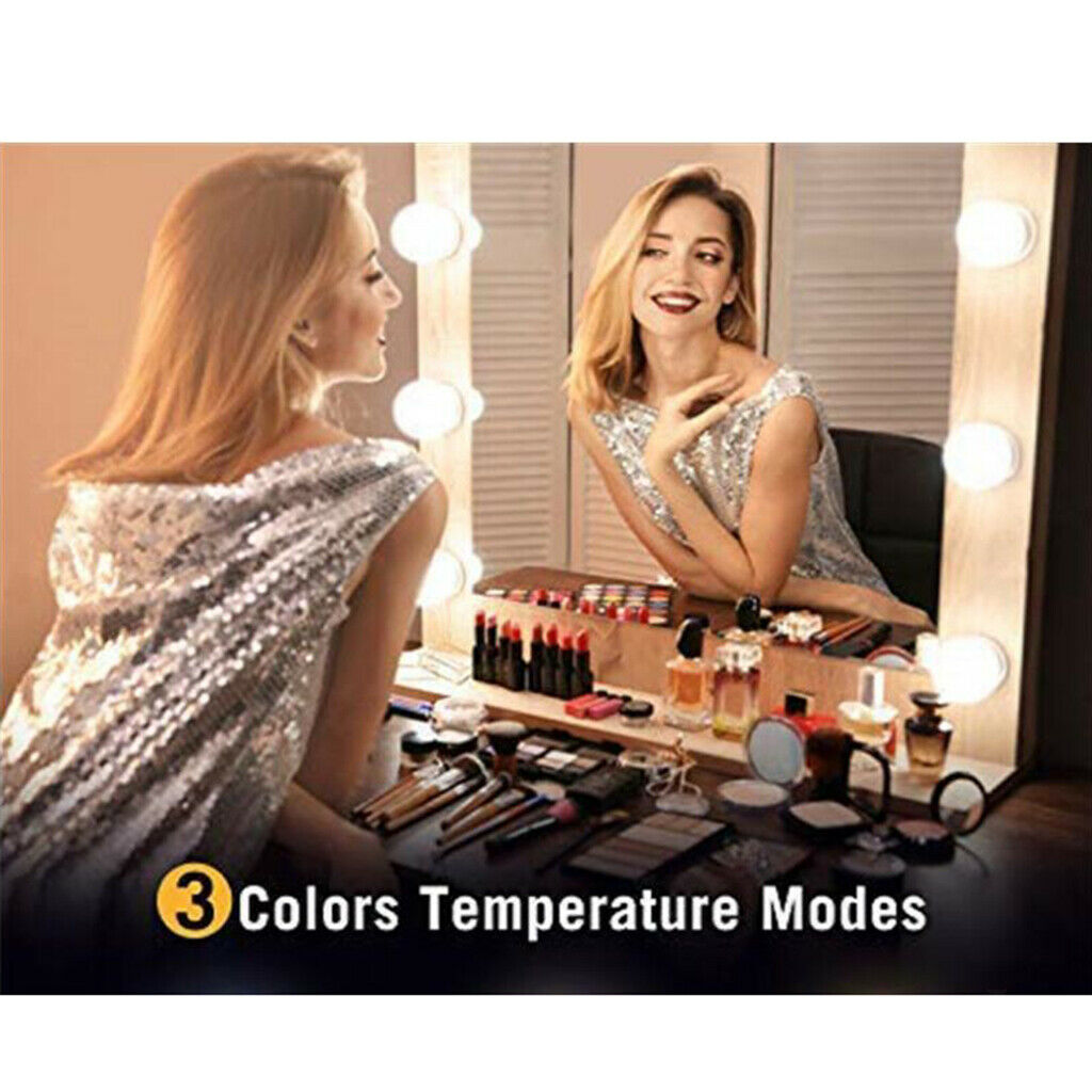 10 LED Vanity Lights Dimmable Adjustable Mirror Bulbs Lighting USB Adapter