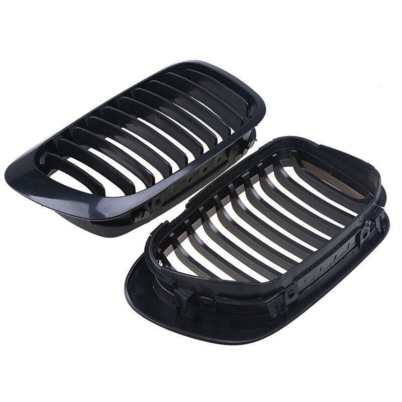 2x Front Kidney Grill Grille Gloss Black For BMW 3-Series E46 M3 Coupe 2000-2007