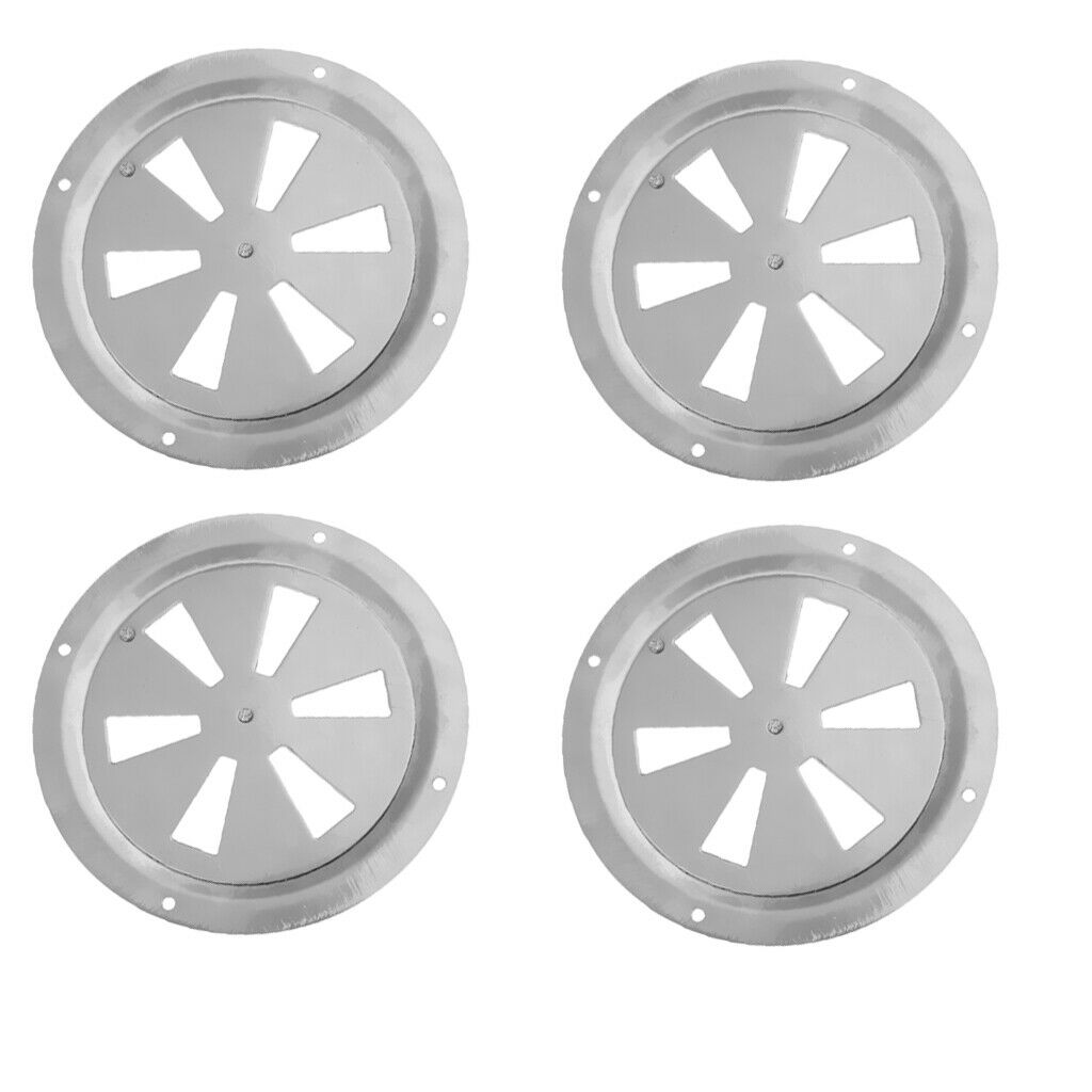 4pcs 5 Inch Round Butterfly Vents, Boat Marine Hull Air Vent Grill Cover