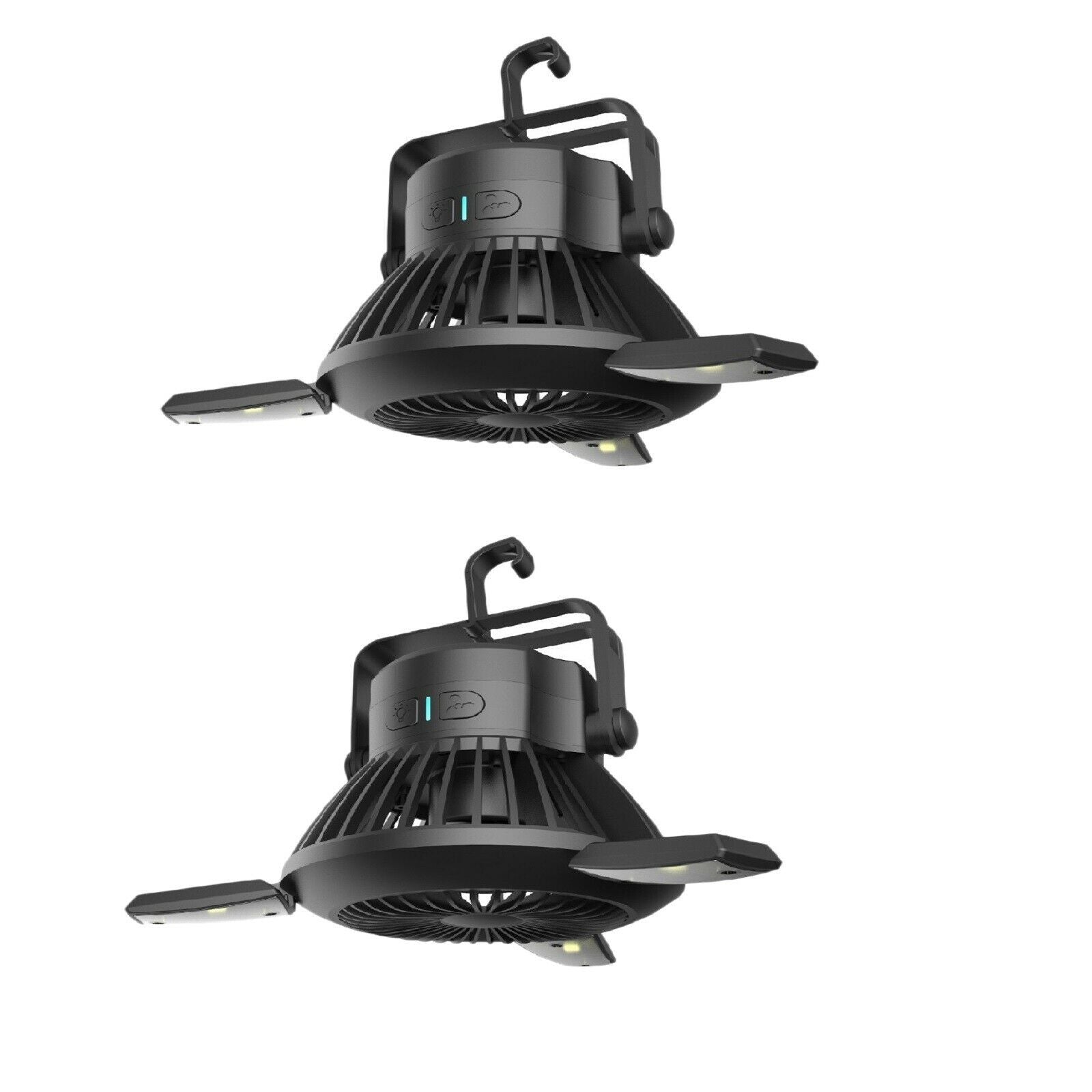 2Pcs 3 in 1 Solar Camping Fan Tent Light Lamp Lantern for Camping Home