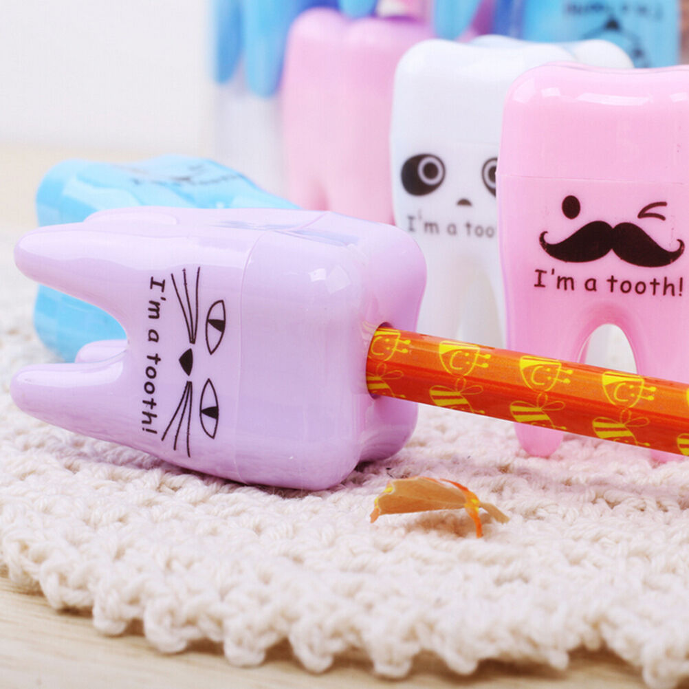 Super Cute Tooth Pattern Pencil Sharpener School Kid's Office Supplie.l8