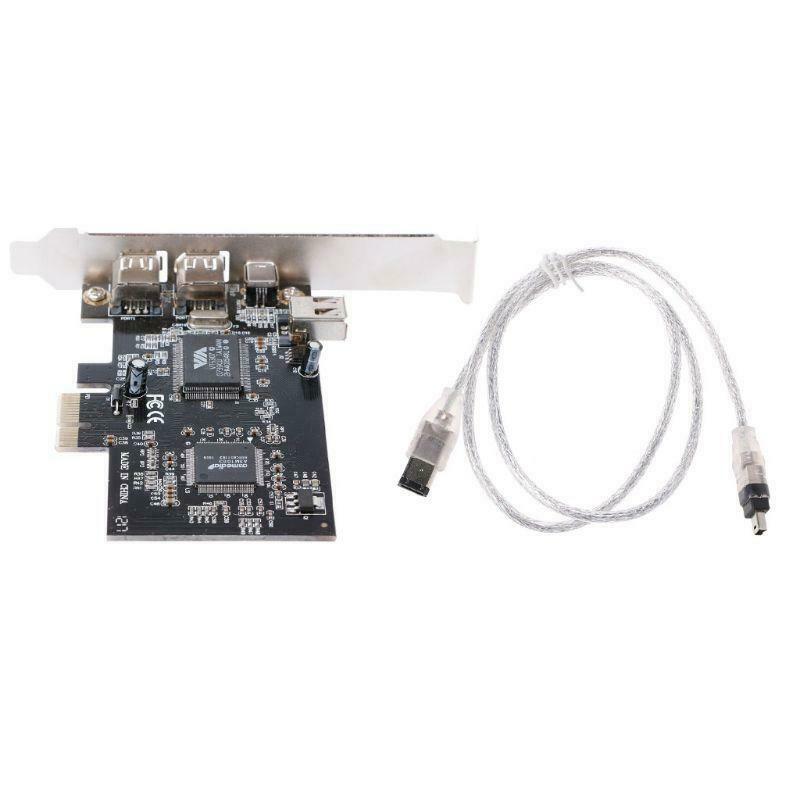 PCI-e 1X IEEE 1394A 4 Port(3+1) Firewire Card Adapter 6-4 Pin Cable For Desktop