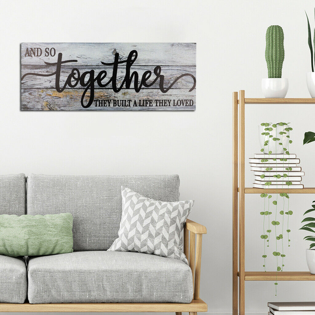 Wooden Wall Sign Bedroom Cafe Hanging Decoration Farmhouse Craft W/ Hanger