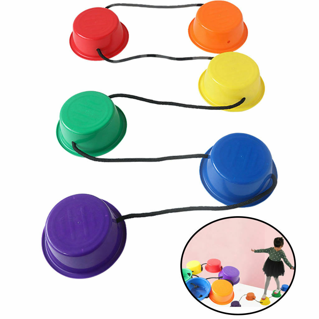 Colorful Kids Stepping Stones Obstacle Balance Blocks Game Fitness Outdoor