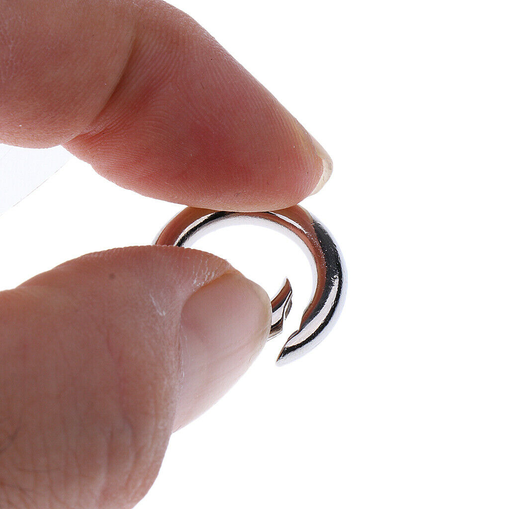 10pcs Key Rings Plated Open Hook Carabiner Ring Connector Keychain 20mm