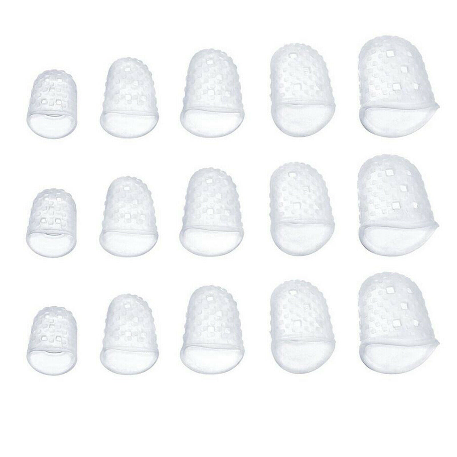 Anti-slip Silicone Fingertip Protectors Guitar Finger Guards 5 Sizes Finger