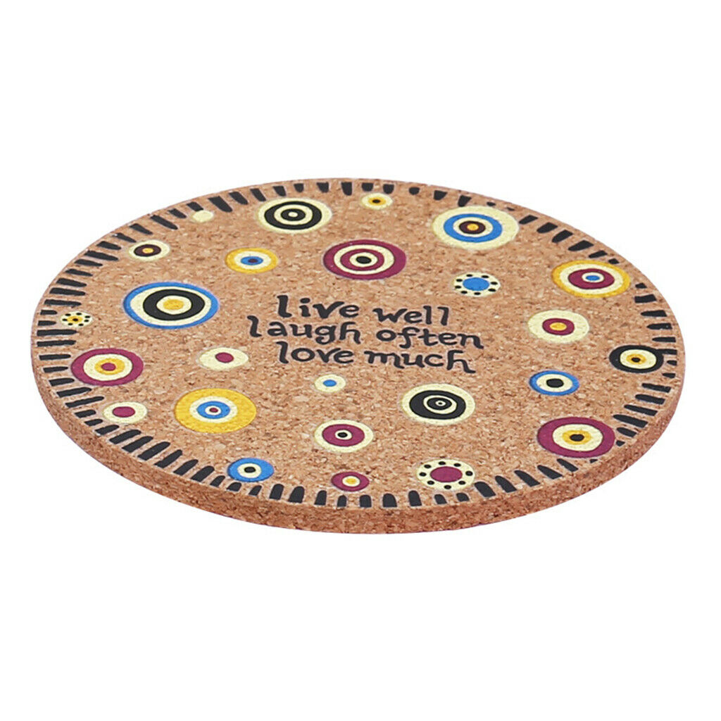 4pcs Round Natural Cork Drink Coasters Tabletop Placemat Moisture Absorbing