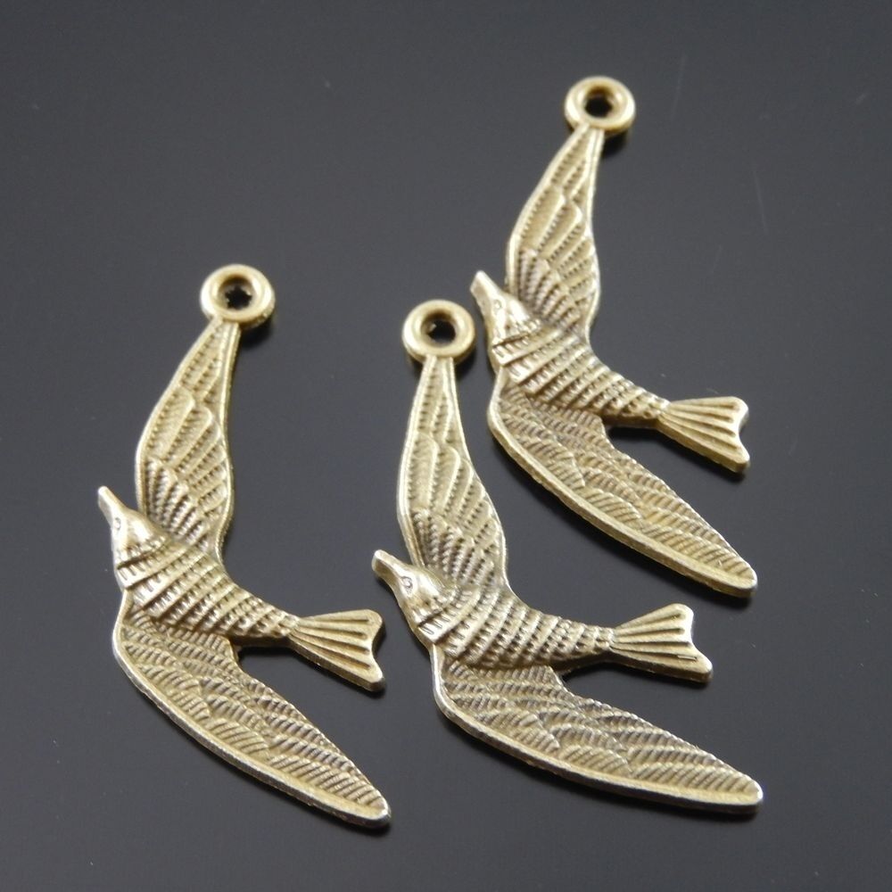 18pcs Antiqued Bronze Swallow Bird Alloy Charm Bracelet Pendant Making 33*16*3mm