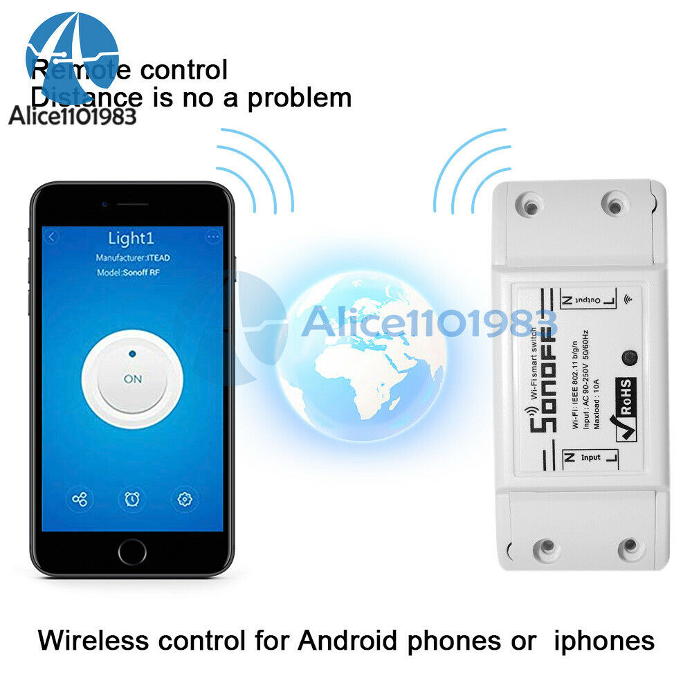 ABS Shell Socket Sonoff WiFi Wireless Smart Switch Module for Home DIY Android