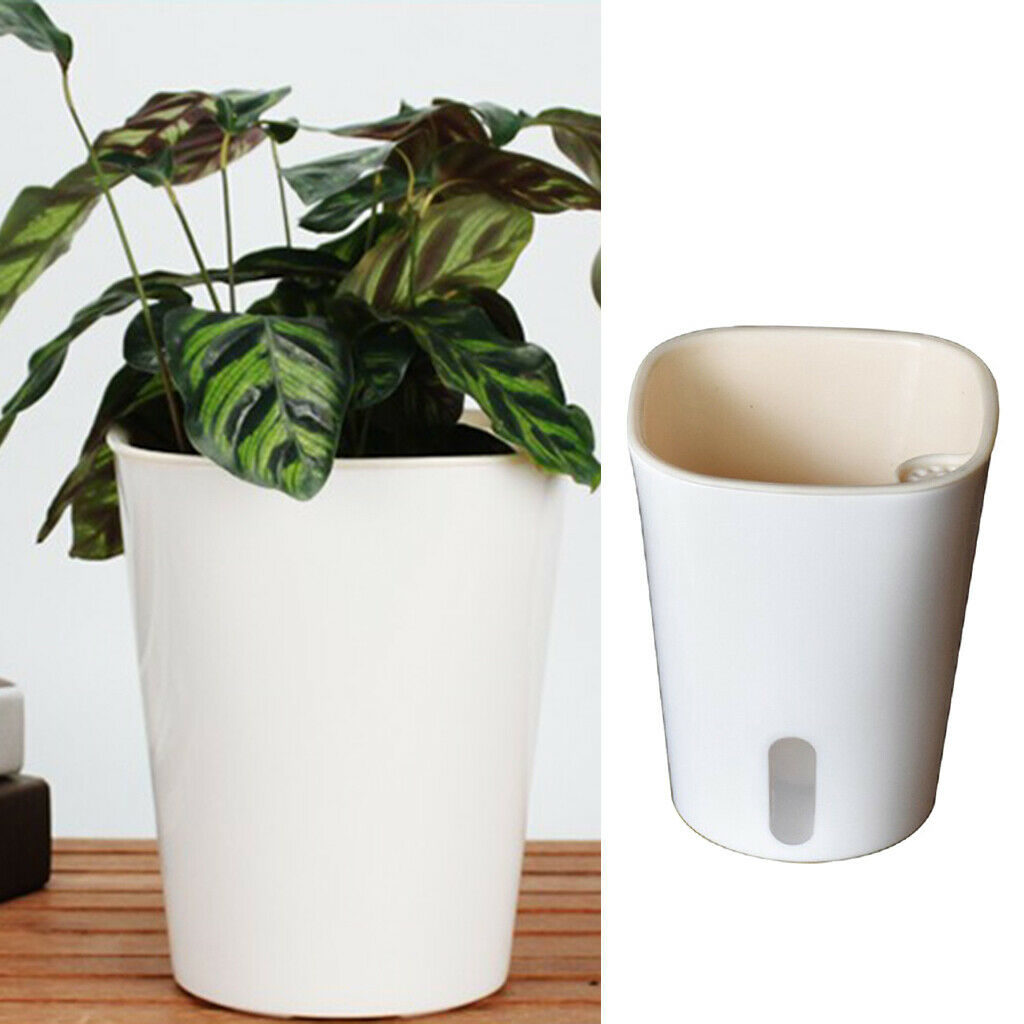 2 Pieces Self Watering Planter Pots Flowers Pots Succulents Herbs Flowers