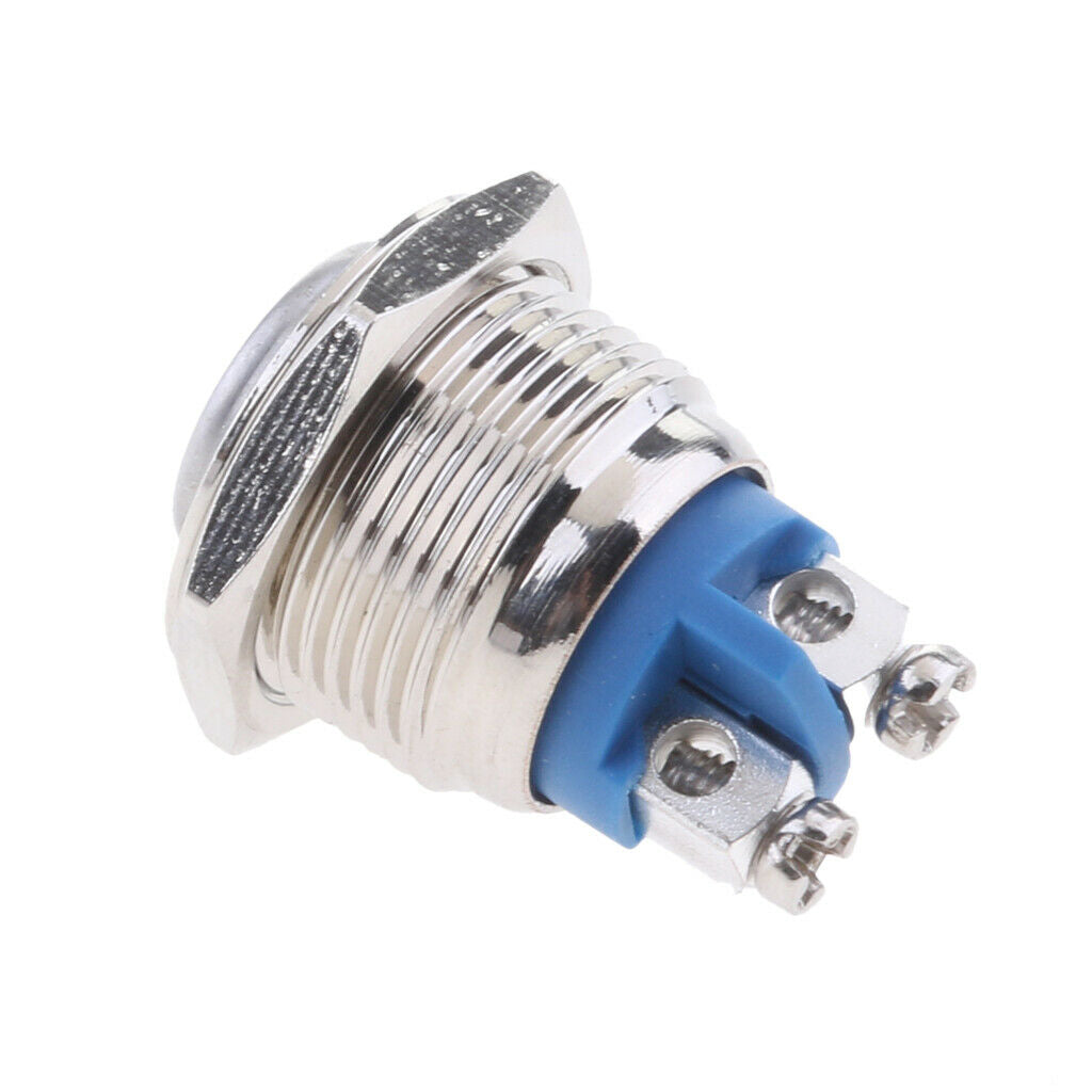 Waterproof Metal Push Button Switch Round Electric DIY Switch, 50mΩ