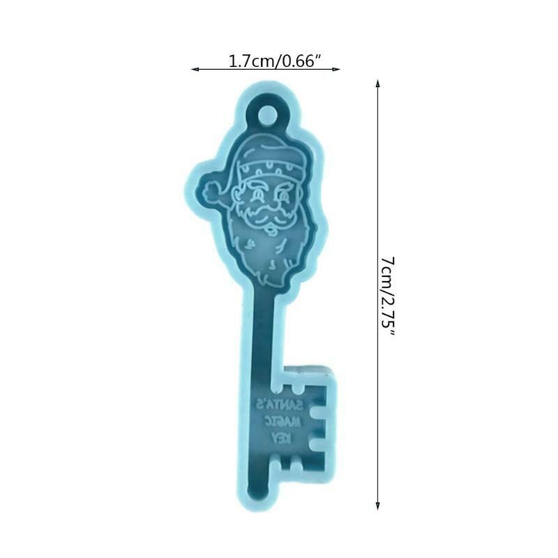 Santa Claus Key Shape Keychain Mould Crystal Epoxy Creative Silicone Mould
