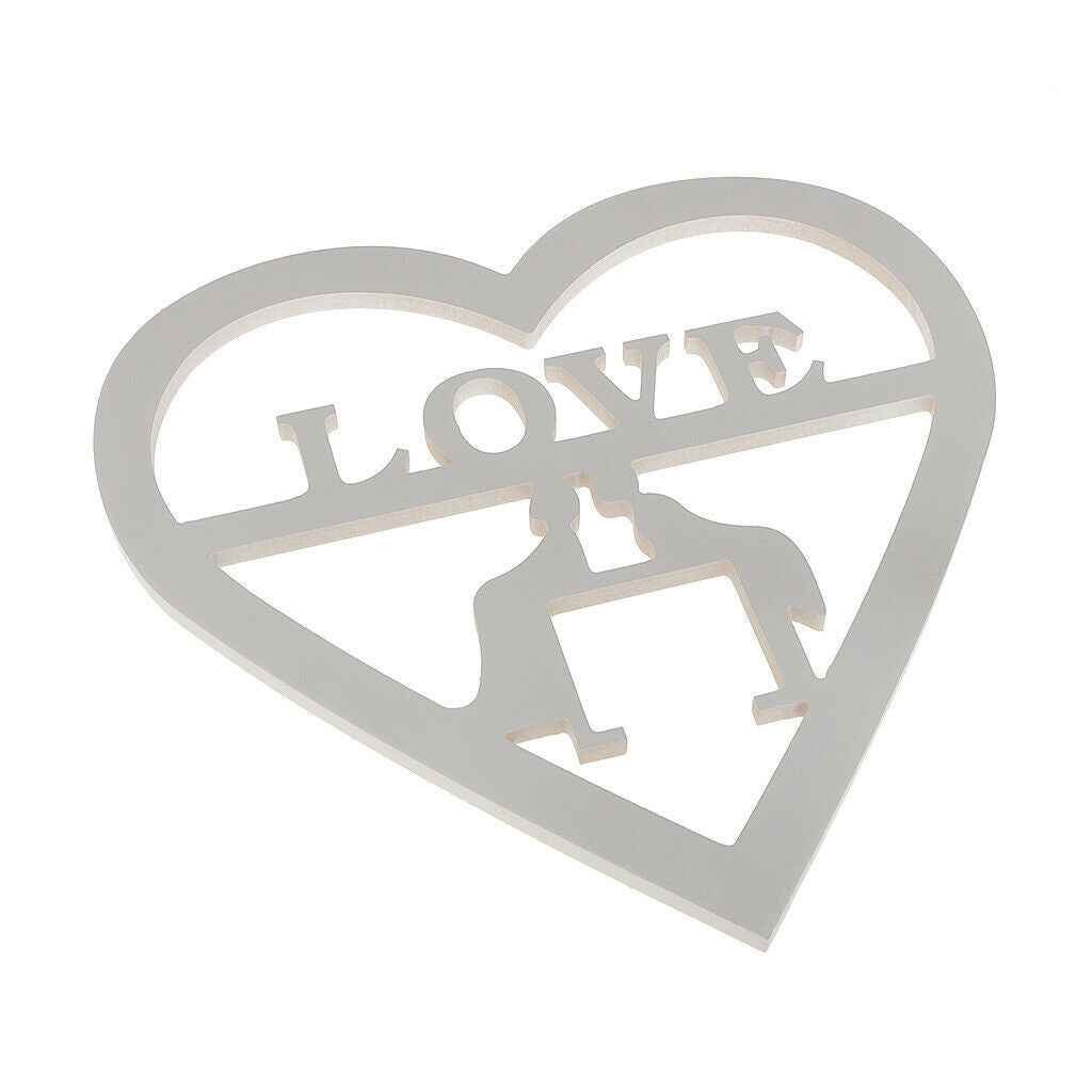 Wedding Bride Groom Love With Heart Unfinished Wood Valentine Cut Out