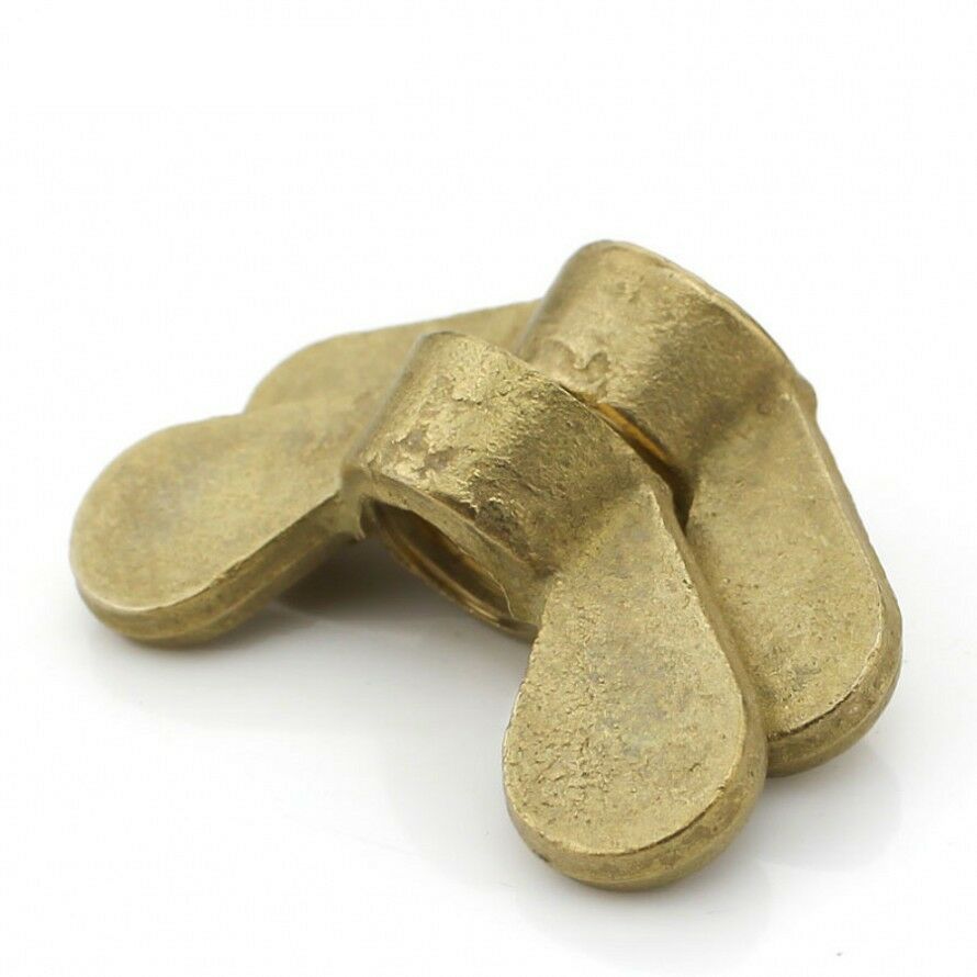 M8 / 8mm Solid Brass Wing Nuts Butterfly Nuts for Bolts & Screws Qty 2