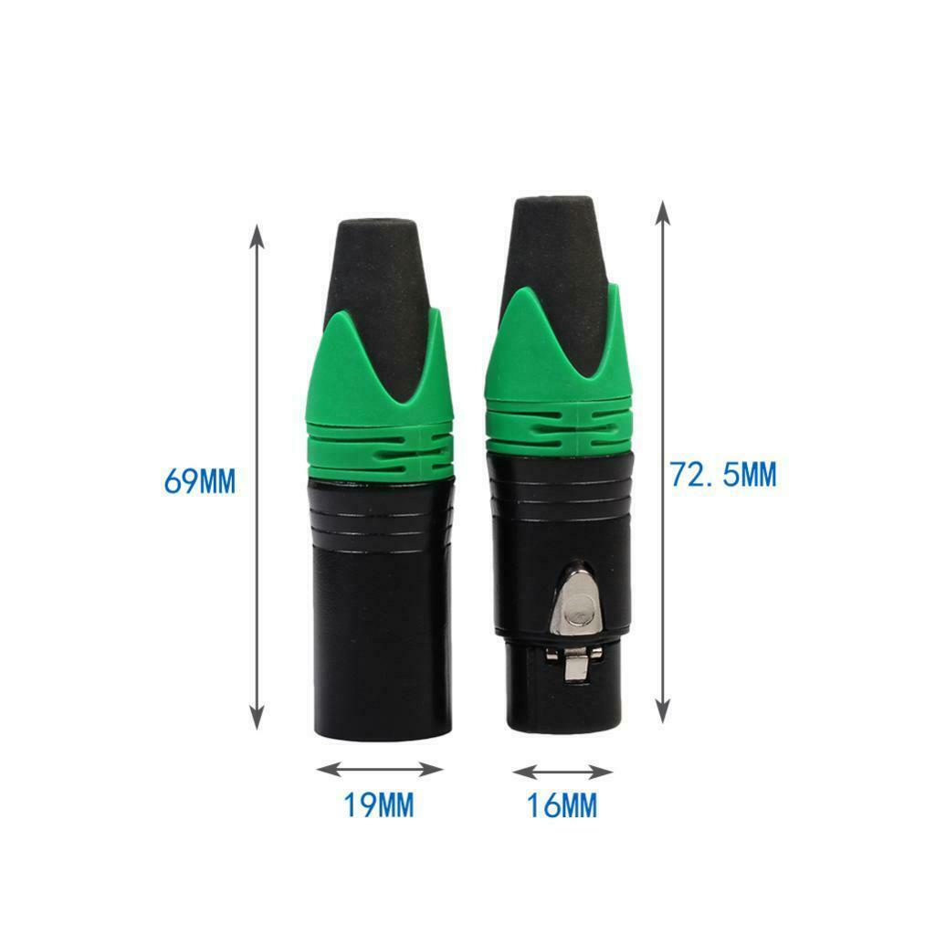 3 Pins XLR Connector Microphone Audio Cable Adapter DIY Accessories Green
