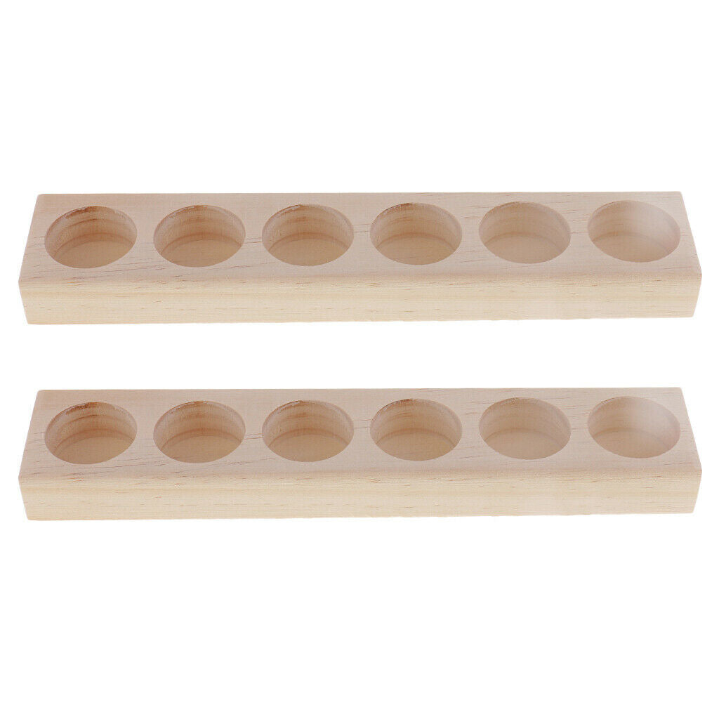 2 Pieces Wooden Essential Oil Box Wood Storage Case Holds Bottles Roller Balls
