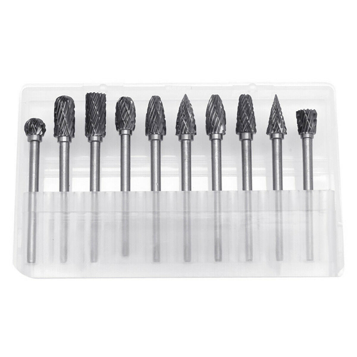10Pcs Head Tungsten Carbide Steel Rotary Burr Die Grinder Bit Shank Carving Sets