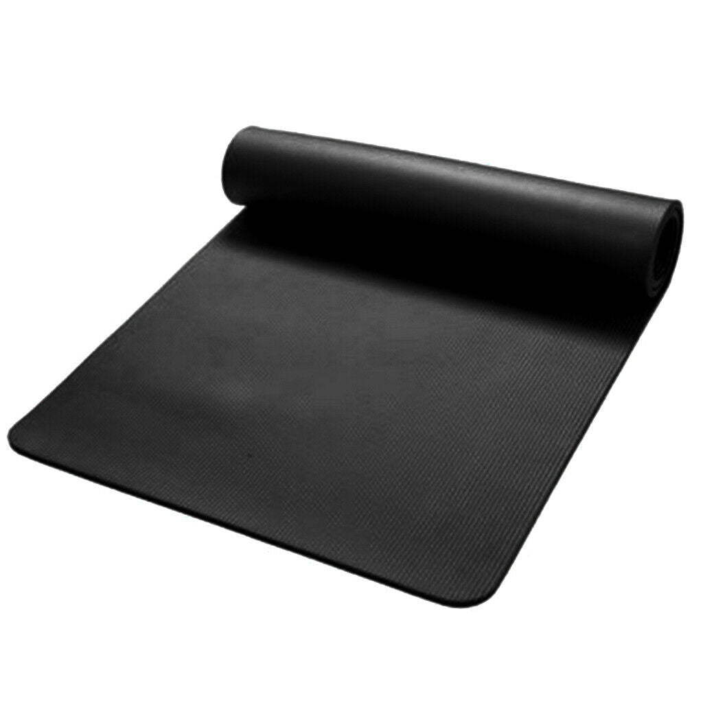 Non-slip Yoga Mat Pad Exercise Fitness Pilates Pad w/ Strap  72x24'' Black