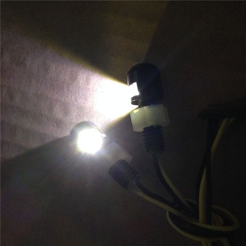 Motorcycle Black Universal LED License Tag Plate Bolt Lights